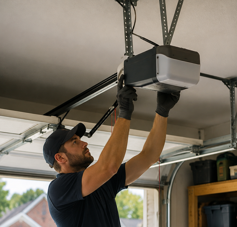 Garage door after opener installation