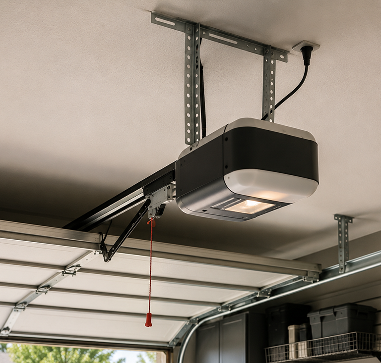 Garage door after opener installation
