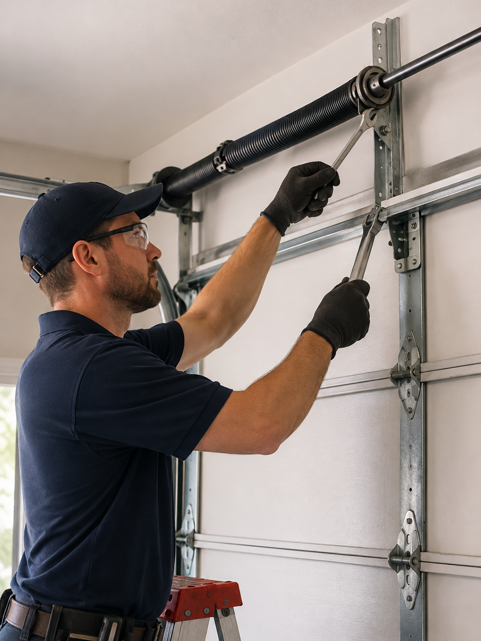 Insulated garage door spring exterior