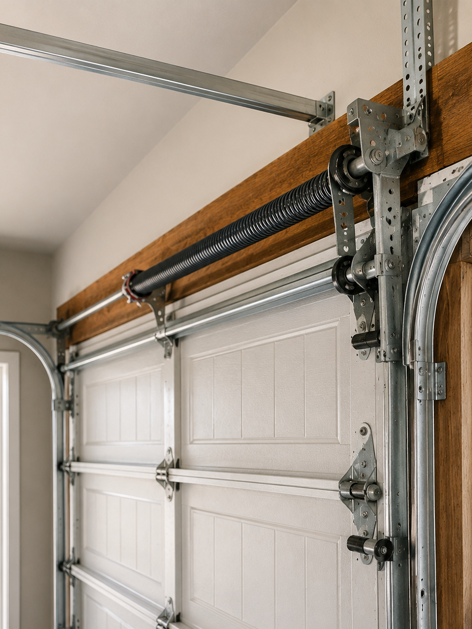 Garage door after spring replacement
