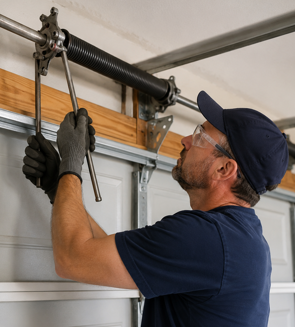 Garage door spring installation